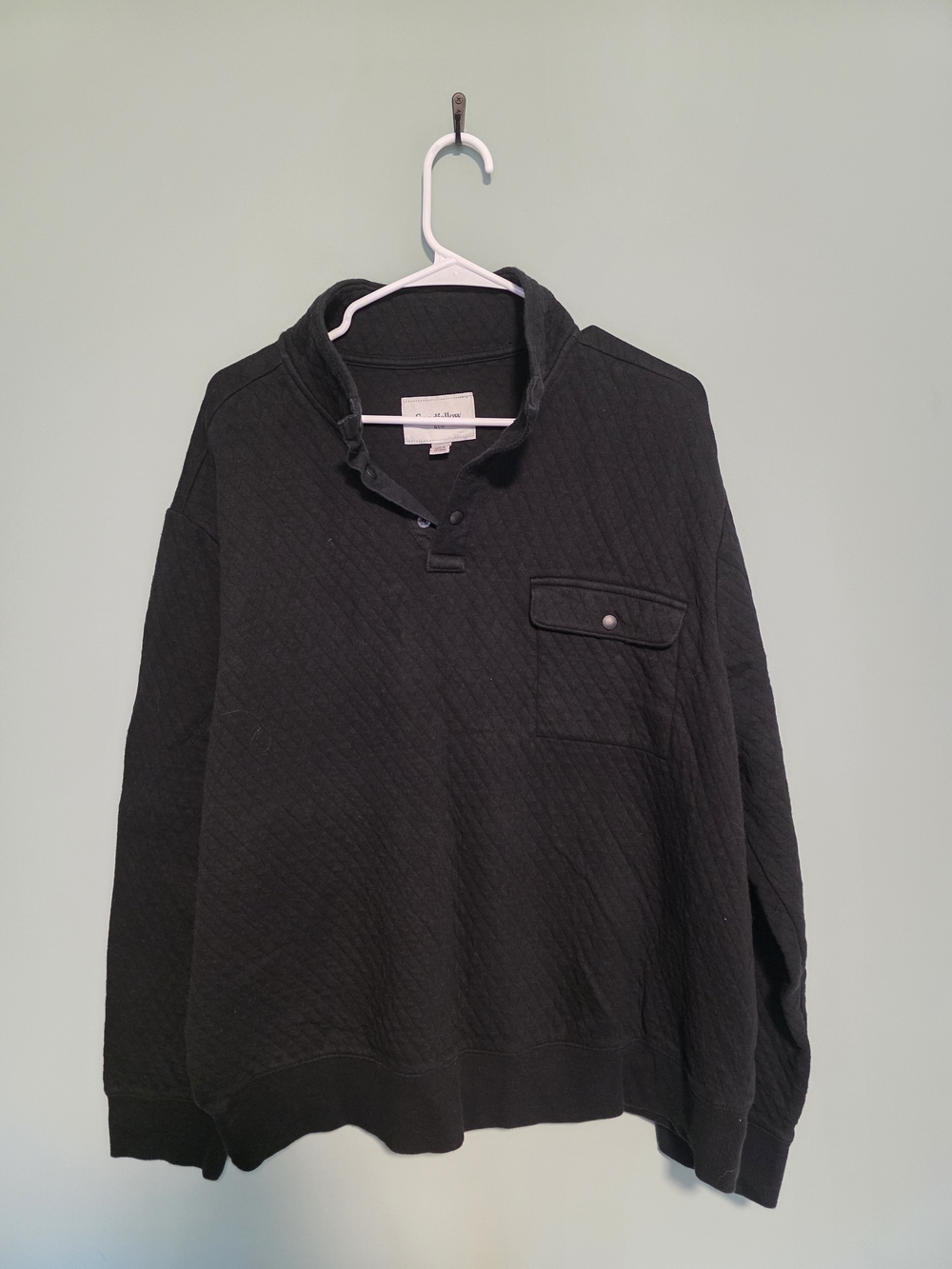 Goodfellow & Co Black Quilted Pullover with Snap Chest Pocket
